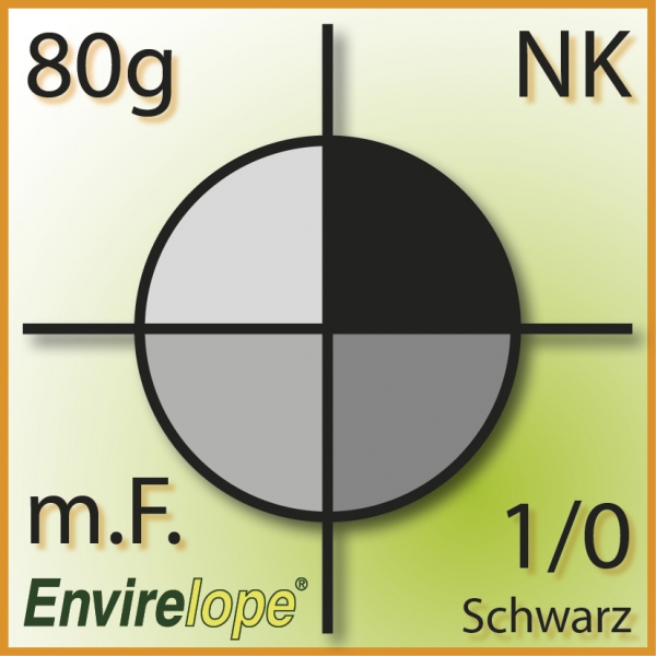 KH C6/5 NK MF 80, Envirelope, 1/0 farbig schwarz bedruckt